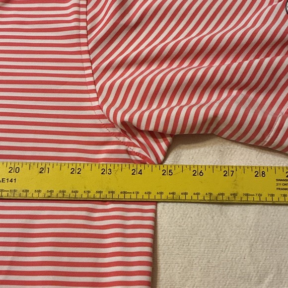 Peter Millar Men's Polo XL Red Striped Summer Comfort Performance Golf shirt - Picture 4 of 9